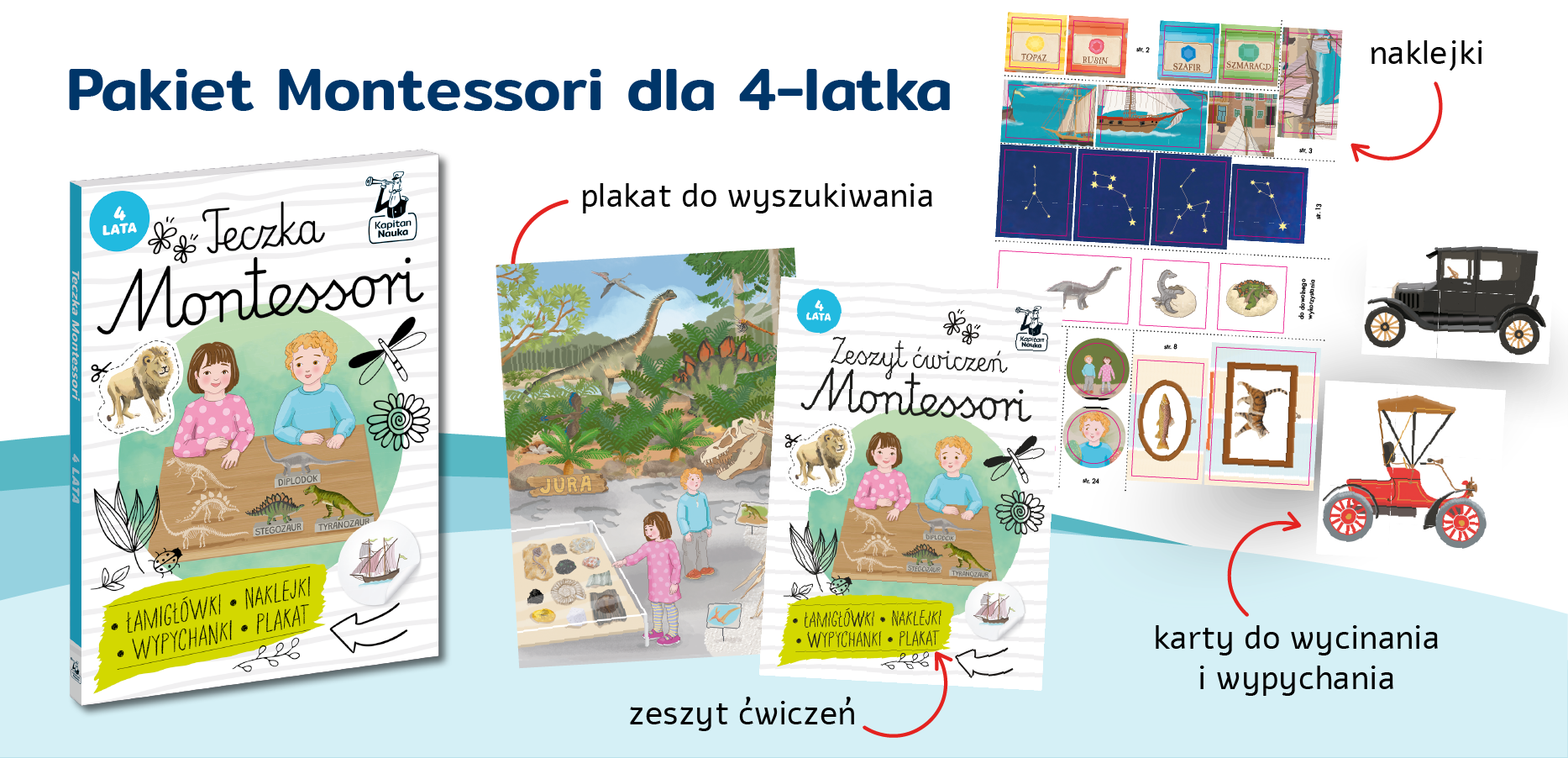 Montessori. Karty sensoryczne. Zwierzęta  2+ | Dotknij i poczuj - wypukłe elementy!